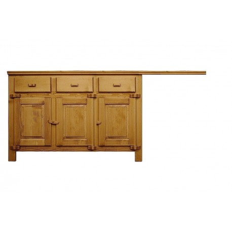 CUISINE CHAMONIX - BAS 3 PORTES - 3 TIROIRS - PLATEAU DE 150 CM