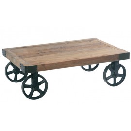 TABLE BASSE CHARIOT ROUES FER CROSS CASITA