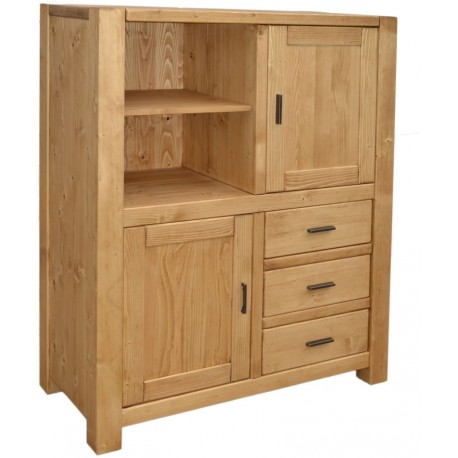 Buffet haut 2 portes 3 tiroirs 2 niches - Scandinavia