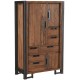 Armoire en teck 3 portes 6 tiroirs - Wales Casita