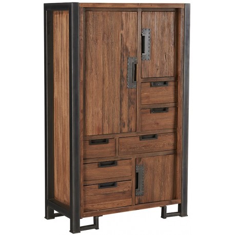 Armoire en teck 3 portes 6 tiroirs - Wales Casita