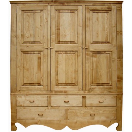 Armoire 3 portes 5 tiroirs - Coeur de montagne