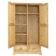 Armoire bois sculpté 2 portes 2 tiroirs - Esprit Chalet