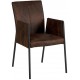 Chaise avec accoudoirs microfibre havane