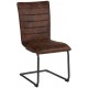 Chaise microfibre havane piétement fer