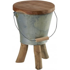 Tabouret seau en zinc