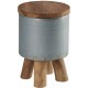 Tabouret en zinc et teck