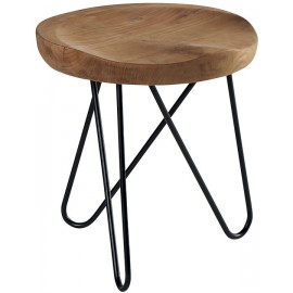 Tabouret métal et teck bennet casita