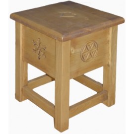 Tabouret sculpté avec rangement - Esprit chalet