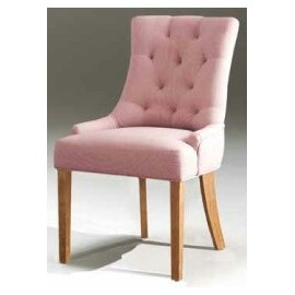 Chaise capitonnée de couleur rose Nancy