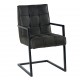 Chaise accoudoir recouvrement gris