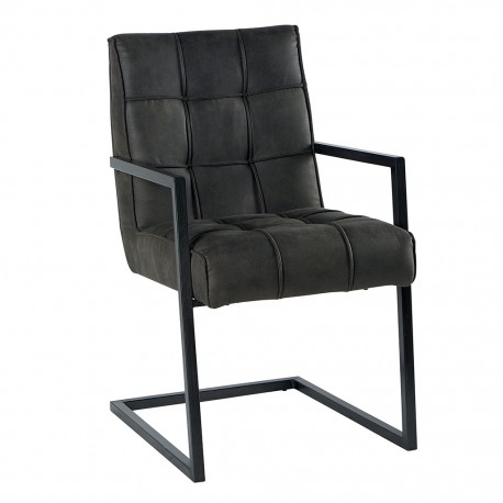 Chaise accoudoir recouvrement gris