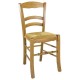 Chaise 3 barrettes avec assise en paille finition hêtre doré