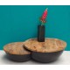 Table basse bois et métal avec rangement