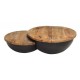 Table basse bois et métal avec rangement