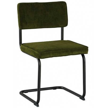 Chaise piétement fer et tissu vert - Brampton Casita