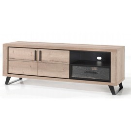 FLORE - Petit meuble TV 140cm 1 porte 2 niches