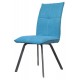 Chaise Ascot tissu turquoise pieds métal