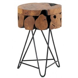 Tabouret teck massif naturel - Casita
