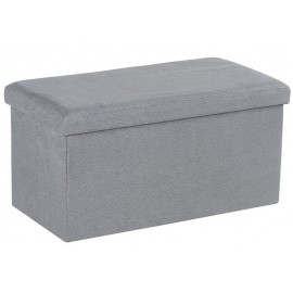 Banc coffre tissu gris clair - Malta Casita