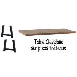 Table chêne massif pieds tréteaux - Cleveland Casita