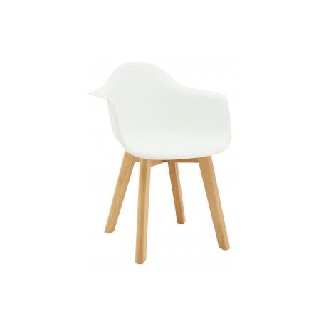 Fauteuil enfant blanc pieds hêtre - Aubry Gaspard