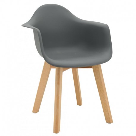 Fauteuil enfant gris pieds hêtre - Aubry Gaspard