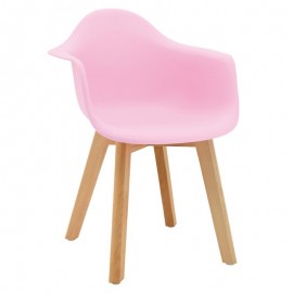 Fauteuil enfant rose pieds hêtre - Aubry Gaspard