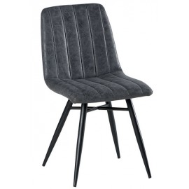 Chaise pieds fer tissu 100% polyester gris