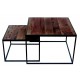 Set de 2 tables gigognes carrées bois recyclé et métal