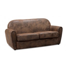 Canapé 2 places club tissu Gobi03 microfibre havane