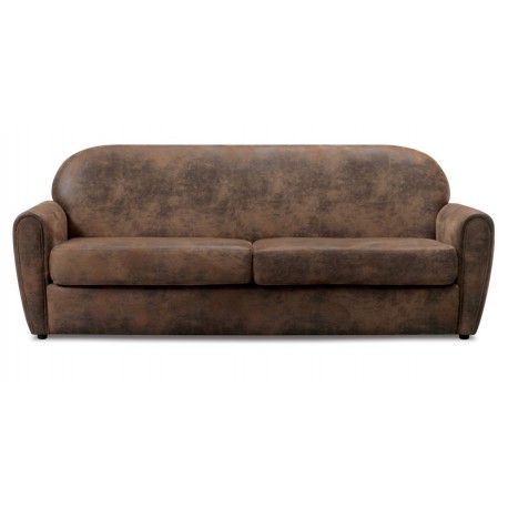 Canapé 3 places club tissu Gobi03 microfibre havane