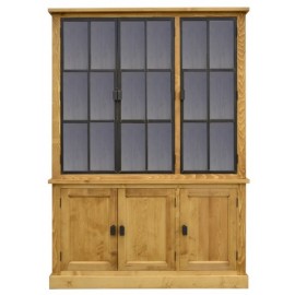 Meuble 2 corps 3 portes H.223cm - Bois et fer