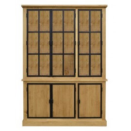 Meuble 2 corps 3 portes H.223cm - Bois et fer