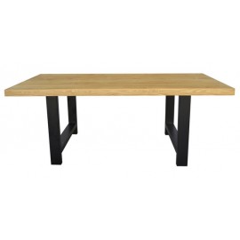 Table rectangulaire épicéa massif pieds métal - Bois et fer