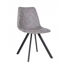 Chaise Emma recouvrement P.U. gris foncé