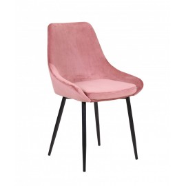 Chaise Mirano revêtement velours rose