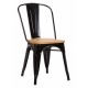 Chaise Victoria acier noir et orme clair