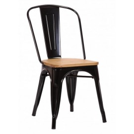 Chaise Victoria acier noir et orme clair