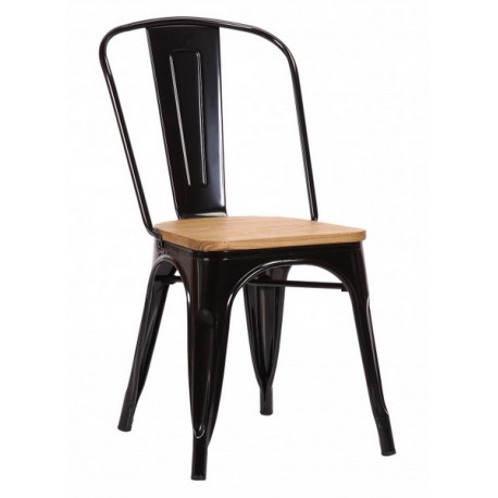 Chaise Victoria acier noir et orme clair