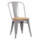 Chaise Victoria acier gris clair et orme clair