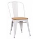 Chaise Victoria acier blanc assise orme clair
