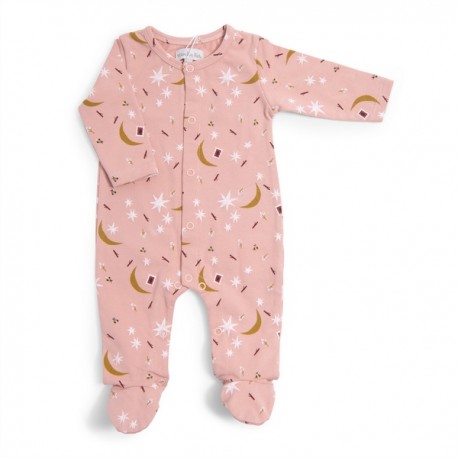Pyjama naissance jersey rose Après la pluie - Moulin Roty
