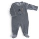 Pyjama 1m velours gris tête de chat - Moulin Roty