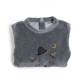 Pyjama 3m velours gris tête de chat - Moulin Roty