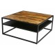 Table basse double plateau manguier massif - Modena