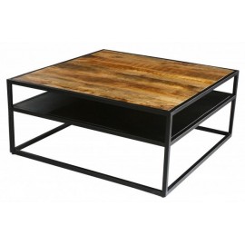 Table basse double plateau manguier massif - Modena