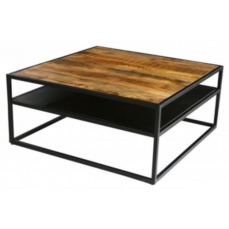 Table basse double plateau manguier massif - Modena