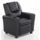 Fauteuil relax manuel pour enfant PU noir