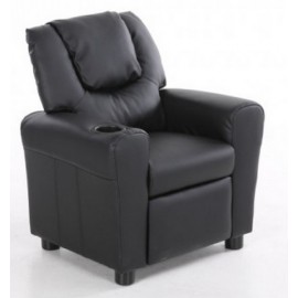 Fauteuil relax manuel pour enfant PU noir